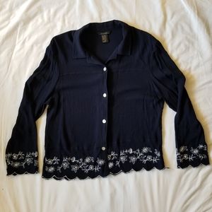 VINTAGE Lightweight Blue Button Collared Cardigan